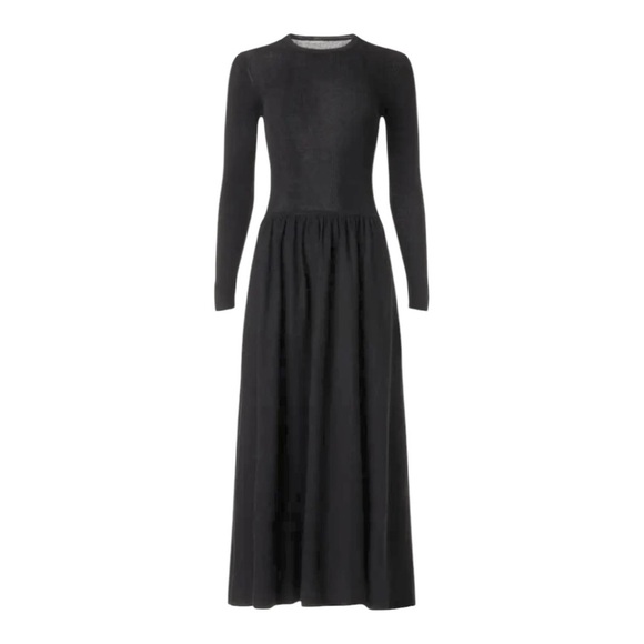 Thakoon Collective Drop Waist Midi Dress in Black Knit Size Small - Picture 4 of 8